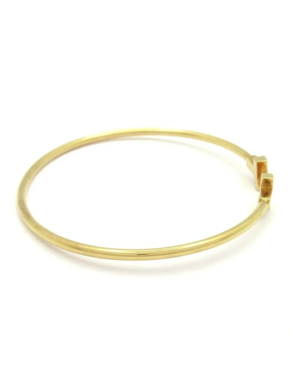 Tiffany & Co Bangle T Narrow Wire Bracelet 18K Yellow Gold